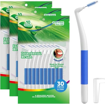 Tandenstokers Hoek - Tussenruimte Borstels - Tandhygiëne - 90 Graden Grip - 0.7 mm - Blauw