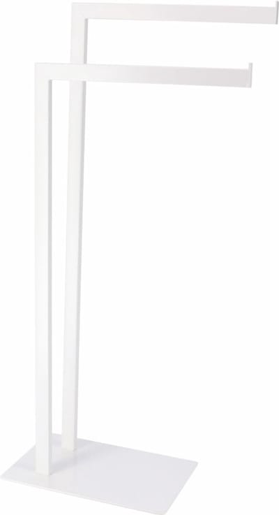Tendance Handdoekenrek - vrijstaand - wit - 2 stangen - metaal - 40 x 81 cm - badkamer