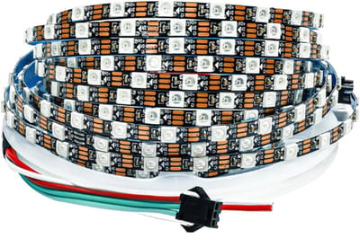 LED Strip Light 5V - 5mm Ultra Smal RGB LED Pixel Strip 5m 5050 300 LEDs IP30 Flexibel Zwarte PCB Full Colour Aanpasbare Smart LED Lichtstrip Voor Reclame Decoratie DIY Projecten