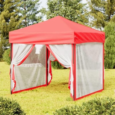 Opvouwbare Party Tent - Feesttent Paviljoen - Buitenfeesten Organiseren - Met Zijwanden - 2x2m - Rood