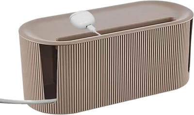 Kabel Opbergdoos - Draad Organizer - Bureau Netjes - Grote Capaciteit - 31x13.5x12.5cm - Bruin