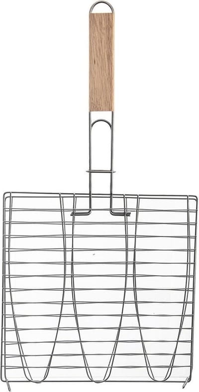 Visgrill Metaal 28x55,5 cm - Vishouder Barbecue Mand - Grillrooster - Rooster - Barbecuerooster - Grillmand - Bbq - Grillschaal - Grillplaat