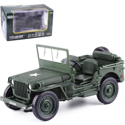 1:18 Willys Mb Us Army Wwii Jeep Militaire 4x4 Véhicule de Commandement Militaire Tout-Terrain Modèle de Voiture en Alliage et Simulation Diecasts Métal Cadeau