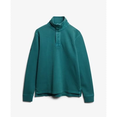Superdry - Klassieke katoenen piqué-trui met halve rits - Heren - Truien