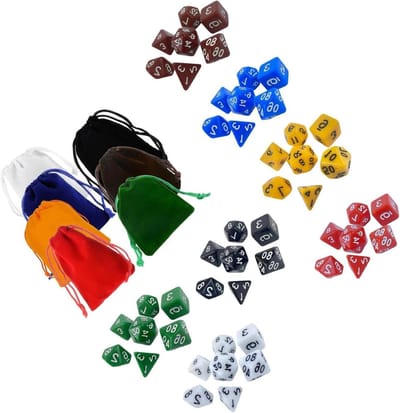 Dobbelstenen Set - Spel accessoires - Rollenspellen en bordspellen - 49 stuks veelzijdig - Tot 20 mm - Multicolor