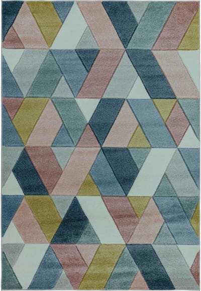 Easy Living - Sketch-Rhombus-Multi Vloerkleed - 200x290  - Rechthoek - Laagpolig Tapijt - Modern - Meerkleurig
