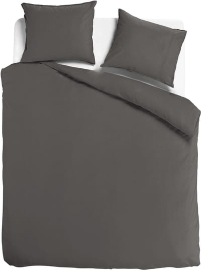 totaalBED Dekbedovertrek Noa Donkergrijs - 140x200/220 cm - 100% katoensatijn - incl. instopstrook