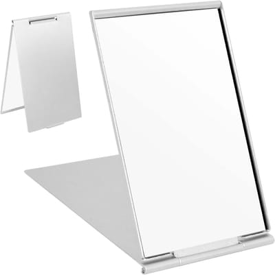 Ultra-dunne Draagbare Vouwspiegel, Lichtgewicht Tafelspiegel met Aluminium Schaal, Ideaal voor Reizen en Make-up Gebruik