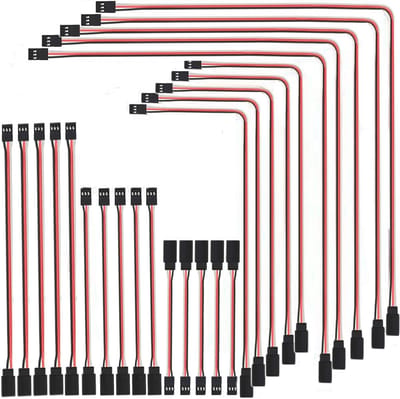 RC Servo Verlengkabel, JR Servo Kabel, 3-Pins Kabel, Plug Verlenging, Beschikbaar in 5 Maten (10cm, 15cm, 30cm, 50cm, 60cm) voor Modelbouw en Robotica