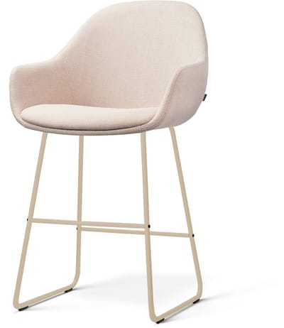 Nolon Nino-Mae Barkruk Beige - Beige Onderstel - 65 Cm - Scandinavisch - Armleuning - Stoffen