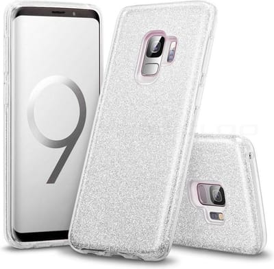Backcover Hoesje Geschikt voor: Samsung Galaxy S9 Plus Glitters Siliconen TPU Case Zilver - BlingBling Cover