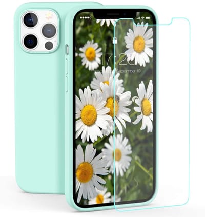 Hoesje Geschikt voor iPhone 12 Mini Hoesje - Soft Nano siliconen cover TPU backcover - Mint Groen met 1x Screenprotector