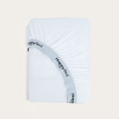 HappyBed Hoeslaken White - 190/200x220 cm - Onderlaken - Verfijnd jerseykatoen - Ademend katoen - Perfecte pasvorm