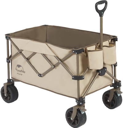 Naturehike all-terrain bolderkar - 186 L / 150 kg laadvermogen - brede terreinwielen met remmen - meest stabiele bolderkar - viervoudig opvouwbare campingkar