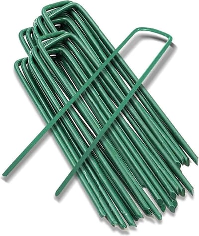 Tuinpennen - Grondpennen - Gazon Vastzetten - U-vormig Design - 100 Stuks - Groen
