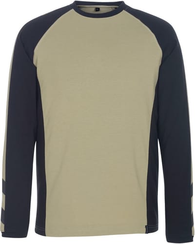 Mascot Unique T-shirt, met lange mouwen 50568-959 - lichtkhaki/zwart - XL