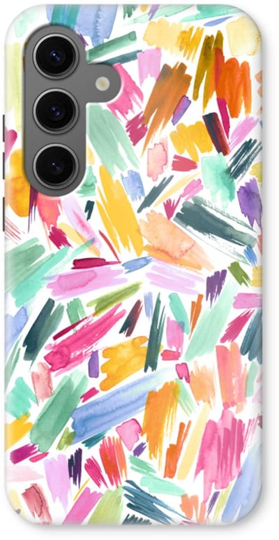 Case Company® - Hoesje geschikt voor Samsung Galaxy S24 hoesje - Watercolor Brushstrokes - Tough Case - Maximale Bescherming alle Kanten en Schermrand