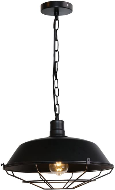 Industrieel Hanglamp Slaapkamer E27 Plafondlamp Woonkamer 36cm Kroonluchter Keuken Zwart