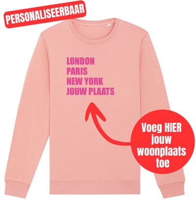 Sweater canyon pink S - London, Paris, New York, jouw woonplaats - Fluor roze