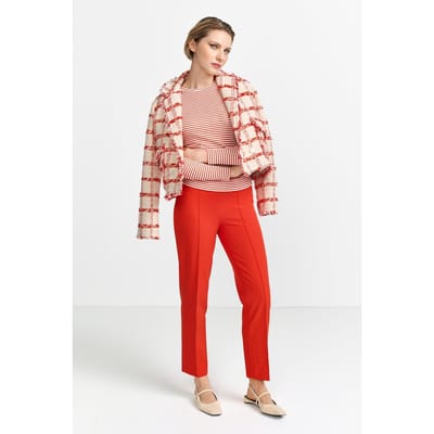 Rich & Royal Sparkle Striped Longsleeve Organic Sunset Red Size: XS | Long-Sleeved Tops Outlet | Dames | Rood
