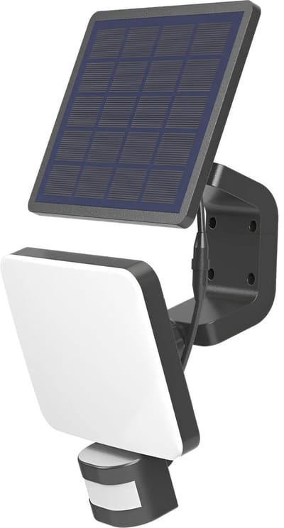 LED Solar Tuinverlichting met Sensor - Wandlamp op Zonne-energie met Bewegingssensor - Brinton Solara - 15W 1500lm - Aanpasbare Lichtkleur 3000K-4000K-6500K - IP54 - Zwart