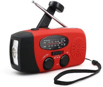 TAUREX - Noodradio Solar Opwindbaar - 2000 mAh Powerbank - Noodpakket Rampen - Camping - Survival