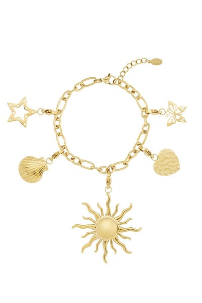 Bedelarmband - Stainless steel - Mix en Match - Goudkleur