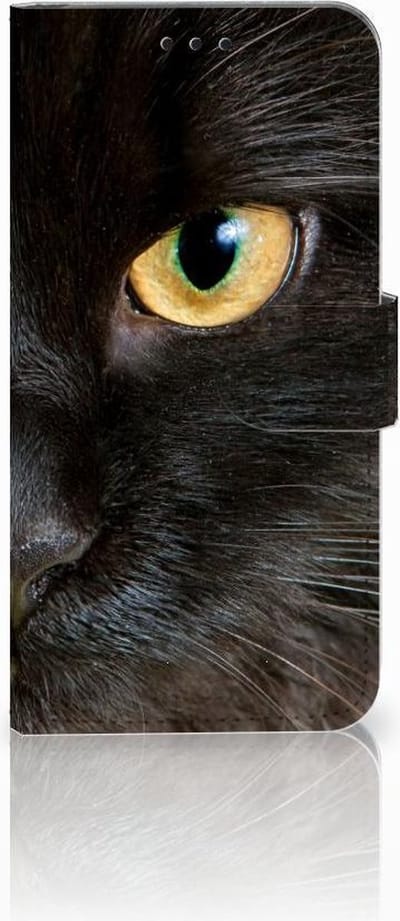 Huawei P30 Lite (2020) Telefoonhoesje met Pasjes Zwarte Kat
