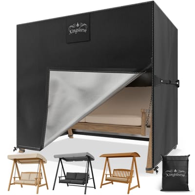 Kingsleeve Beschermhoes Schommelbank – 175x125x160cm Waterdicht – Zwart
