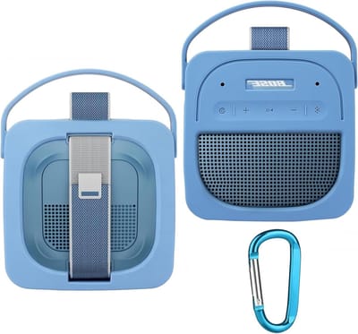 Duurzame silicone hoes voor draagbare Bluetooth speaker, waterdicht en schokbestendig, ideaal voor buitengebruik (blauw)