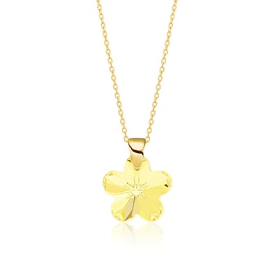 Montebello Ketting Flower BG94 - 925 Zilver Verguld - Swarovski - Ø14mm - 45cm