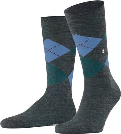 Burlington Edinburgh Melange gedessineerd wol sokken heren rood - maat 40-46