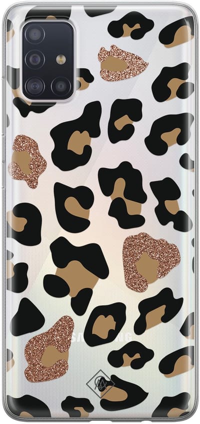Casimoda® hoesje - Geschikt voor Samsung A51 - Leopard - Backcover - Siliconen/TPU - Bruin/beige