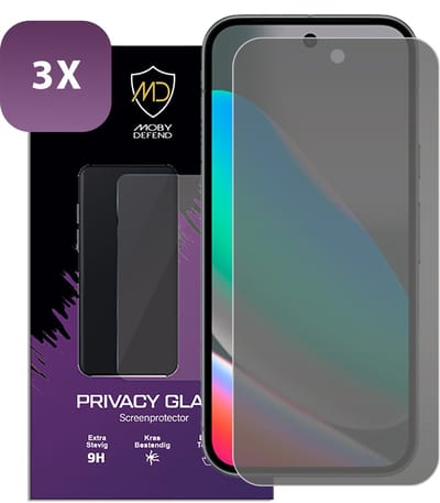 3-Pack MobyDefend Screenprotectors - Geschikt voor Google Pixel 10 - HD Privacy Glass Screensavers