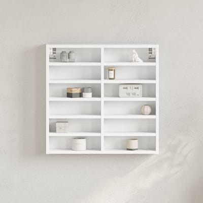 vidaXL - Vitrinekast - 60x8,5x58 - cm - bewerkt - hout - wit