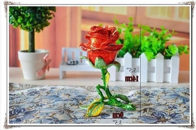 Juwelendoos Vintage - Opbergdoosje Sieraden - Sieraden Beschermen - Rozenvorm Ontwerp - 14 cm Hoog - Roze