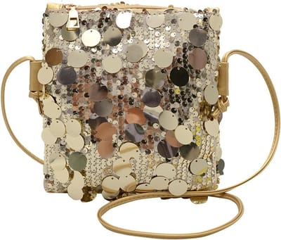 Glinsterende Sequined Crossbody Tas voor Vrouwen, Compacte Handtas voor Mobiele Telefoon, Perfect voor Avonden en Feestjes