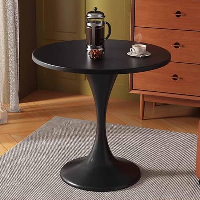 Ronde Eettafel - Keukentafel - Gezellig Dineren - Stijlvol Midden-eeuws - 80cm Diameter - Zwart
