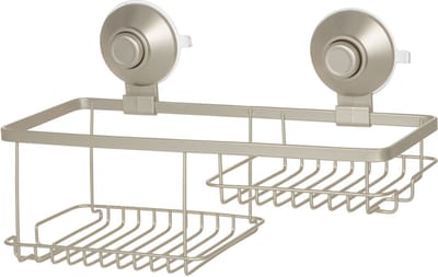 iDesign - Everett Push Lock Combo Caddy met Zuignap - Roestvast Staal - Beige