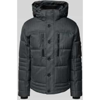 Gewatteerd regular fit jack met afneembare capuchon