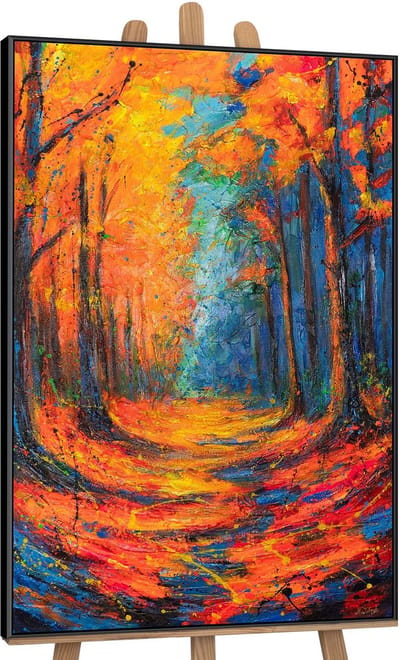 Canvas schilderij handgeschilderd breath of leaves abstract – YS-Art Gallery – Luxe wanddecoratie voor woonkamer – Modern schilderij voor slaapkamer en hal