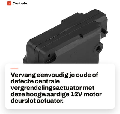 Dailygoods- Deurslot Actuator Perfecte Vervanging - Centrale Vergrendeling - 12V Motor - Eenvoudige Installatie - Kunststof - Zwart