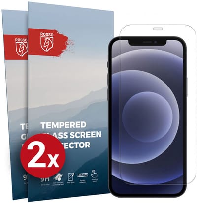 Rosso Screen Protector Geschikt voor Apple iPhone 12 / 12 Pro 9H Tempered Glass | Duo Pack | Glasplaatje | Beschermlaag | Beschermglas | 9H Hardheid