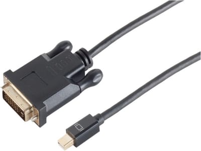 Mini DisplayPort 1.2 naar DVI kabel (4K 30 Hz) / zwart - 1 meter