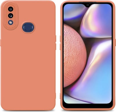 Cadorabo Hoesje geschikt voor Samsung Galaxy A10s / M01s in FLUID LICHT ORANJE - Beschermhoes gemaakt van flexibel TPU silicone Cover Fluid Case