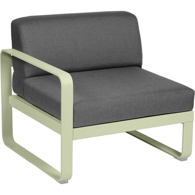 Fermob BELLEVIE Fauteuil Module links - 65 lindegroen mat - A3 grafietgrijs