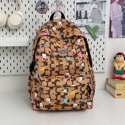 Bloemen Teckel Schooltas Japanse Stijl Schooltas voor Junior en Senior Middelbare School Studenten Zachte Vrouwelijke College Student Rugzak Rugzak .
