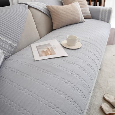 Kantversierde Antislip Bankhoes Bankzitbeschermer Chaise Vier Seizoenen Universeel Bankkussen Handdoek 1/2/3/4-zits 60*60cm
