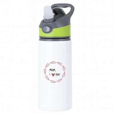 Hacebo® - mom I love you waterfles met rietje groen - Mama - de liefste moeder - Moeder cadeautjes - moederdag - verjaardagscadeau - verjaardag - cadeau - geschenk - kado - gift - moeder artikelen - water fles - 650ML