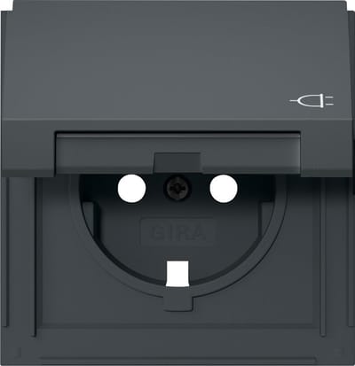 Gira TX44 Anthra HC Schuko Afdekplaat Met Tekstkader - 492267